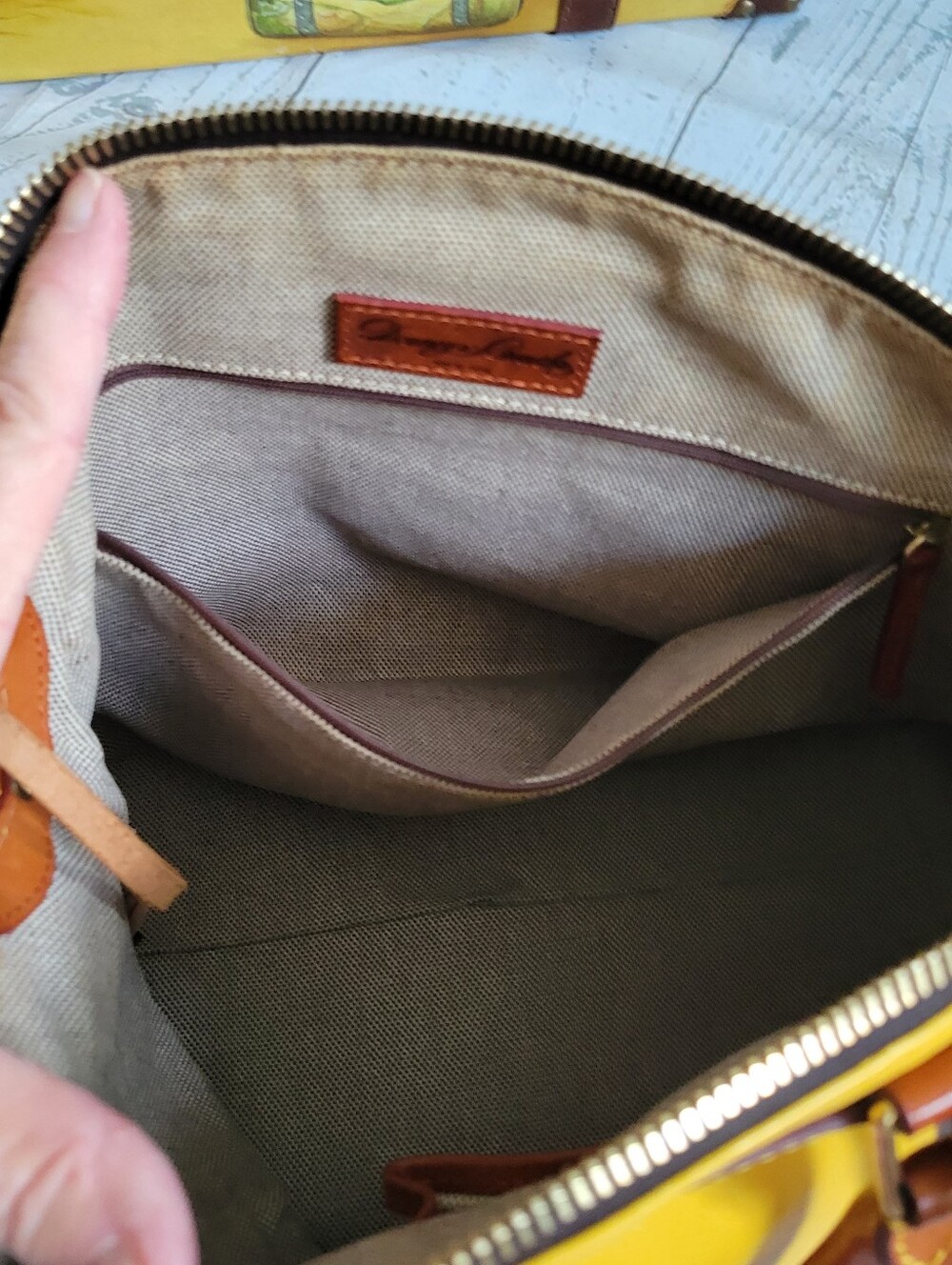 Dooney & Bourke Florentine Vacchetta Leather Satchel Crossbody Bag - Picture 7 of 10